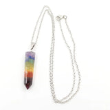 Crystal Chakra Gemstone Necklace hexagonal column resin crystal for Emotion Relief Balance Chakra Self Inner Healing