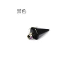 Natural crystal necklace pendant hexagonal column conical smart pendulum cut crystal pendant Natural Dark Amethyst Gemstone Rock