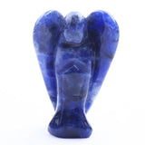 1.5Inch Gemstone Angel Figurine #SP1930 Hand Carved Pocket Healing Crystal Statue Perforated Spiritual Pendant for DIY Jewelry, Yoga Decor & Christmas Gifts