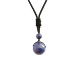 Natural Stone Ball Pendant Necklace 7 Chakra Healing Crystal Necklace Pendant Rope Necklace Handmade Crystal Charm Jewelry