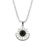 Boho Celestial Sun Crystal Necklace - Natural Gemstone Stainless Steel Chain