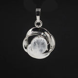 Crystal small flower pendant necklace is popular in Europe and America Pressed Flower Circle Frame Pendant with Yellow Gold