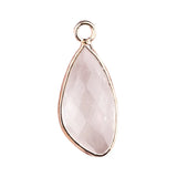 Facted Teardrop Gemstone Pendant for Making Jewelry Gold Wrappred