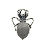 26×36mm Antique Silver Spider Pendant | Natural Crystal Cabochon Gothic Insect Charm for Jewelry Making