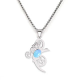 Mystical Moon Flower & Star Necklace - Durable Stainless Steel Pentacle Pendant - Spiritual Protection Gift for Seekers