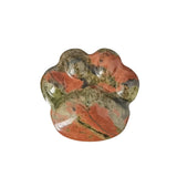 28×30mm Hand-Carved Crystal Cat Paw Stone | Natural Gemstone Cat Claw Figurine for Home Decor