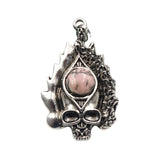 Dark Culture Silver Skull Fire Charm • Vintage Biker Flame Skeleton Replacement Pendant • Unisex Rocker Hip Hop Halloween Jewelry Gifts