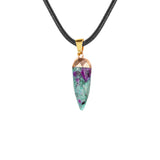 Faceted Chili Gemstone Pendant Necklace SN1871G Hand-Carved Protection Amulet 45CM Black Cord
