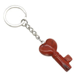 Symbolic Heart Key Crystal Keychain | Natural Healing Stone Pendant Bag & Key Charm