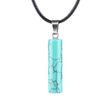 8X30MM Cylinder Shaped Gemstone Pendant Necklace Charms Women's Crystal Charms Jewelry Gifts to Friend