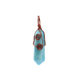Natural Crystal Hexagonal Point Pendant • Copper Wire Wrapped Double Spiral Crystal Charm • Healing Chakra Gemstone Jewelry Making Accessory