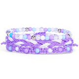 Stackable 3-Layer Summer Beach Bracelet - Colorful Seed Bead & Braided Cord Jewelry - Adjustable Friendship Gift