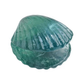 Natural Crystal Carved Seashell Figurine | Mini Gemstone Scallop Shell Charm | Ocean Beach Theme Home Decor & Healing Quartz Stone