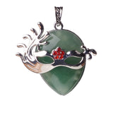 Vintage Carnival Mask Natural Teardrop Gemstone Pendant, Silver Plated Masquerade Mask Crystal Charm, Multi‑Variety Healing Stone Pendant for Handmade Necklace Craft Supply