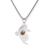 Mystical Moon Flower & Star Necklace - Durable Stainless Steel Pentacle Pendant - Spiritual Protection Gift for Seekers