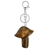 23×28mm Natural Crystal Mushroom Keychain, Healing Gemstone Pendant for Car Keys & Bags