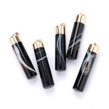 Multi‑Color Banded Agate Cylinder Pendant Gold Plated Top Cap Natural Stone Bar Pendant, Raw Polished Crystal Charm for Handmade Necklace Craft
