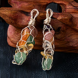 Tumbled Stone Pendant with Gold Wire Mesh Wrapping | Handmade Natural Crystal Charm for Calm Healing Jewelry