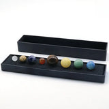 Natural Crystal Solar System 8 Planets Set - Hand-Polished Gemstone Spheres for Desk Decor & Chakra Healing