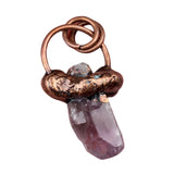 Boho Raw Gemstone Shaman Necklace - Antique Brass Irregular Crystal Cluster Protective Talisman for Men Women