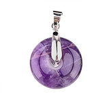 Natural Gemstone Ping Buckle Shaped Pendant with Silver Metal  Mixed Agate Crystal Pendant Jewelry Gift Bring Health