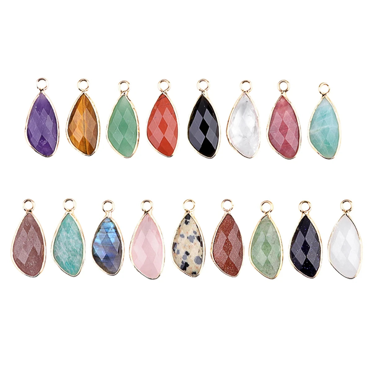 Elegant Waterdrop Shaped Tiger Eye Crystal Pendant - Hand-Cut Natural Gemstone Accessory for Necklaces & Earrings