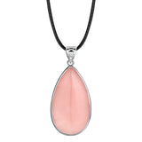 Silver Plated Bezel Set Teardrop Natural Gemstone Pendant, Multi‑Variety Water Drop Crystal Stone Pendant DIY Necklace Jewelry Accessory