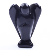1.5Inch Gemstone Angel Figurine #SP1930 Hand Carved Pocket Healing Crystal Statue Perforated Spiritual Pendant for DIY Jewelry, Yoga Decor & Christmas Gifts