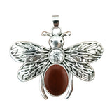 Silver Butterfly Oval Gemstone Pendant for Making Jewelry #SP1504S