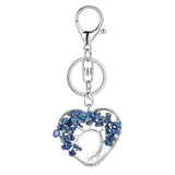 Tree of Life Chakra Key chain Pendant Heart-Shaped 7 Chakras Natural Gemstone Handmade key chain for Women Men