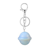 20mm Natural Crystal Planet Keychain, Cute Multicolor Stone Pendant for Bags & Wallets