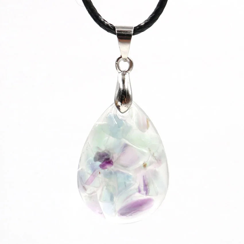 Augen pendant Amethyst Pendant Crystal gravel water drop men's and women's Fashion Pendant Natural Teardrop Quartz Crystal Stone
