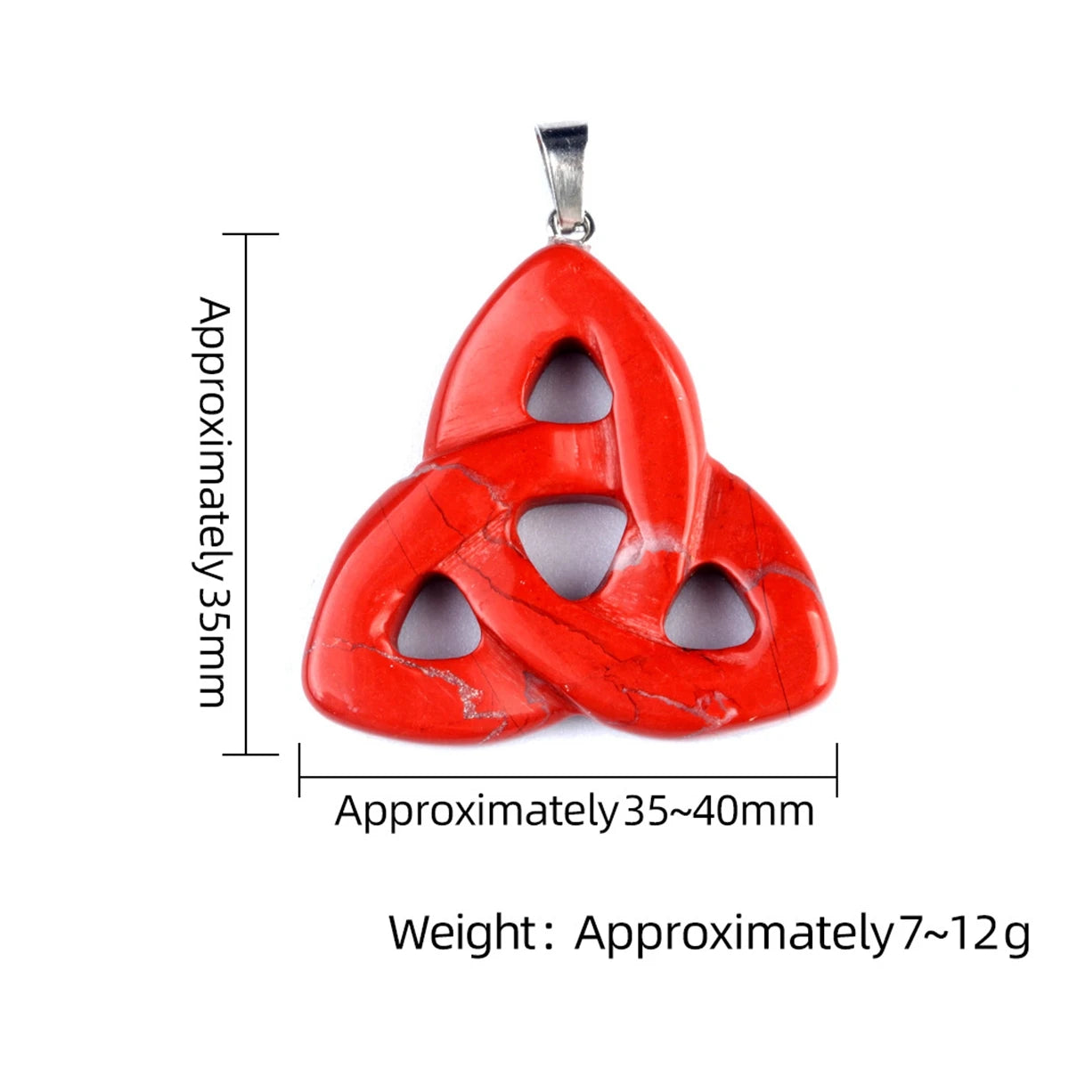 35-40mm Celtic Triquetra Knot Crystal Pendant | Natural Gemstone Trinity Knot Necklace for Protection
