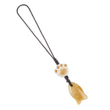 Cute Cat Paw & Little Fish Crystal Phone Charm, 22mm Natural Gemstone Fish Pendant Keychain, Aesthetic Y2K Kawaii Bag Charm Accessory Gift