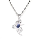 Mystical Moon Flower & Star Necklace - Durable Stainless Steel Pentacle Pendant - Spiritual Protection Gift for Seekers