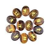 Carving 12 Constellation Healing Stones Multiple Gemstones Choose Oval Polished Gemstone Collectibles #SP1904-W16