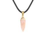 Faceted Chili Gemstone Pendant Necklace SN1871G Hand-Carved Protection Amulet 45CM Black Cord