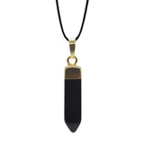 Multi‑Style Natural Stone Point Pendant, Gold Plated Cap Crystal Obelisk Charm, Boho Spiritual Necklace Pendant for Women