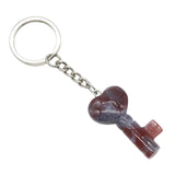 Symbolic Heart Key Crystal Keychain | Natural Healing Stone Pendant Bag & Key Charm