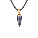 Faceted Chili Gemstone Pendant Necklace SN1871G Hand-Carved Protection Amulet 45CM Black Cord