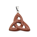 35-40mm Celtic Triquetra Knot Crystal Pendant | Natural Gemstone Trinity Knot Necklace for Protection