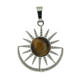 Vintage Sun Burst Gemstone Charm - Spiritual Healing Crystal Pendant Jewelry