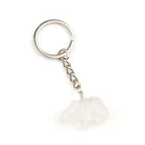 Cute Hand-Carved Natural Stone Polar Bear Keychain - Gemstone Crystal Animal Totem Keyring Backpack Purse Charms Gift