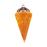 Wholesale Natural Crystal Resin Pendulum | Orgone Hexagonal Cone with Copper Coil for Dowsing & Chakra Healing