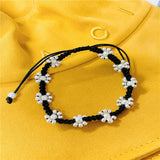 Vintage weave Ankle Bracelets Daisy Pendant Silver Anklets Chain Elephant Beach Foot Jewelry for Women and Girls
