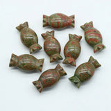 48mm Natural Green Aventurine Candy-Shaped Figurine, Hand-Carved Healing Crystal for Holiday Gifts