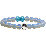 Natural Stone Stretch Beaded Bracelet with Turquoise Accent & Heart Charm Chakra Energy Healing Elastic Bracelet for Women Stacking Jewelry