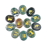 Carving 12 Constellation Healing Stones Multiple Gemstones Choose Oval Polished Gemstone Collectibles #SP1904-W16