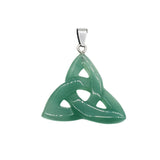 35-40mm Celtic Triquetra Knot Crystal Pendant | Natural Gemstone Trinity Knot Necklace for Protection