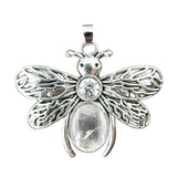 Silver Butterfly Oval Gemstone Pendant for Making Jewelry #SP1504S